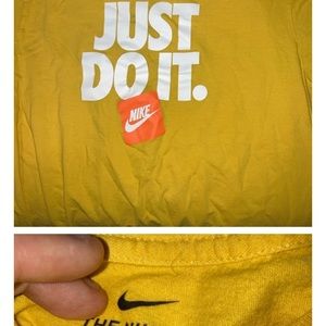 Yellow and white Nike t shirt
